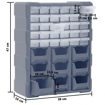 Multi-Schubladen-Organizer mit 39 Schubladen 38x16x47 cm