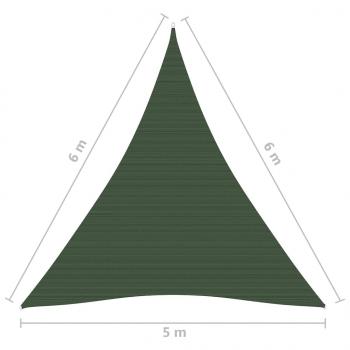 Sonnensegel 160 g/m² Dunkelgrün 5x6x6 m HDPE