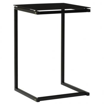 ARDEBO.de - Beistelltisch Schwarz 40x40x60 cm Hartglas