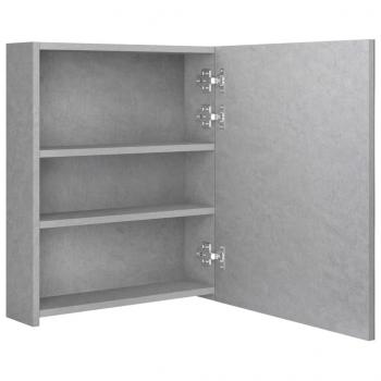 LED-Bad-Spiegelschrank Betongrau 50x14x60 cm