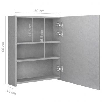 LED-Bad-Spiegelschrank Betongrau 50x14x60 cm