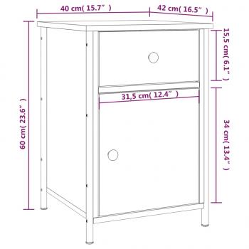 Nachttisch Braun Eichen-Optik 40x42x60 cm Holzwerkstoff