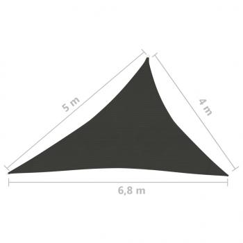 Sonnensegel 160 g/m² Anthrazit 4x5x6,8 m HDPE