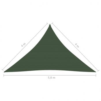 Sonnensegel 160 g/m² Dunkelgrün 4x4x5,8 m HDPE