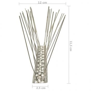 20-tlg. Taubenabwehr Spikes-Set Edelstahl 10 m 4-reihig