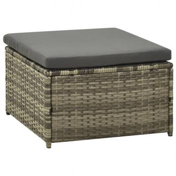 3-tlg. Garten-Lounge-Set mit Auflagen Poly Rattan Grau