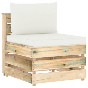 ARDEBO.de - Modulares Mittelsofa mit Kissen Grün Imprägniertes Holz