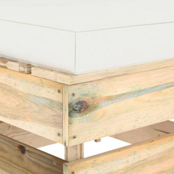 Modulares Mittelsofa mit Kissen Grün Imprägniertes Holz