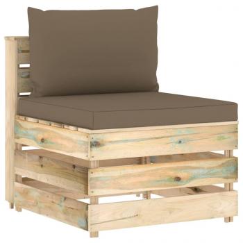 ARDEBO.de - Modulares Mittelsofa mit Kissen Grün Imprägniertes Holz