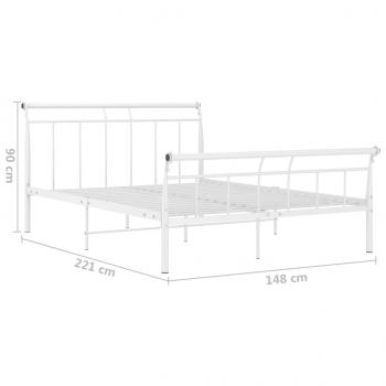 Bettgestell Weiß Metall 140x200 cm