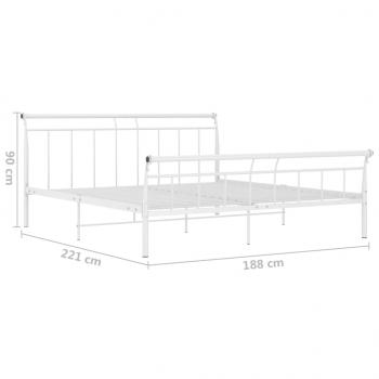 Bettgestell Weiß Metall 180x200 cm