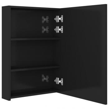 LED-Spiegelschrank fürs Bad Glänzend Schwarz 50x13x70 cm