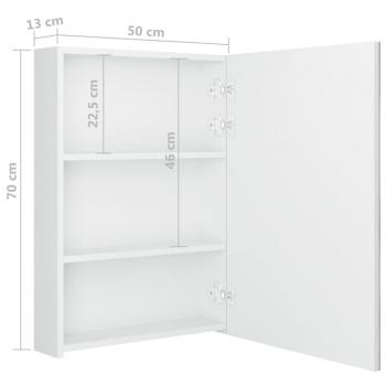 LED-Spiegelschrank fürs Bad Glänzend Weiß 50x13x70 cm