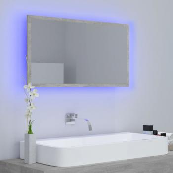LED-Badspiegel Betongrau 80x8,5x37 cm Acryl