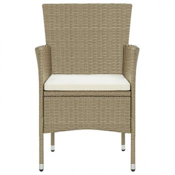 Garten-Essstühle 4 Stk. Poly Rattan Beige