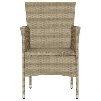 Garten-Essstühle 4 Stk. Poly Rattan Beige