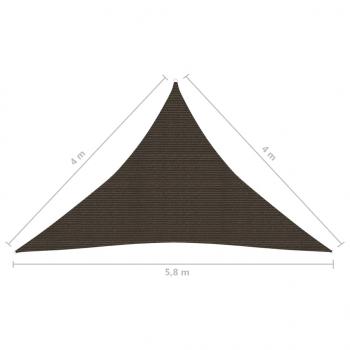 Sonnensegel 160 g/m² Braun 4x4x5,8 m HDPE