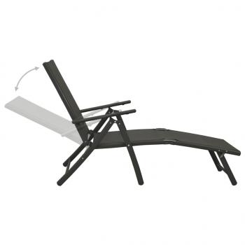 3-tlg. Garten-Lounge-Set Textilene und Aluminium Schwarz