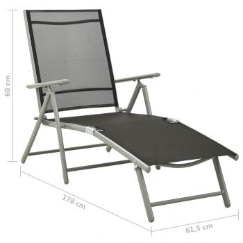 3-tlg. Garten-Lounge-Set Textilene und Aluminium Silbern