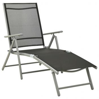 3-tlg. Garten-Lounge-Set Textilene und Aluminium Silbern