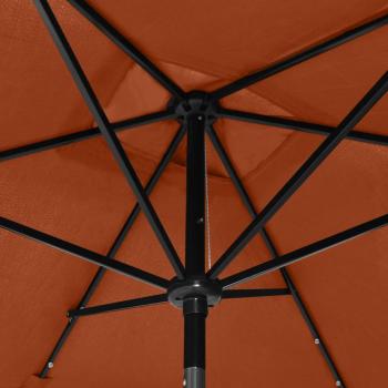 Sonnenschirm mit LEDs und Stahl-Mast Terracotta-Rot 2x3 m