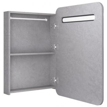 LED-Bad-Spiegelschrank Betongrau 60x11x80 cm