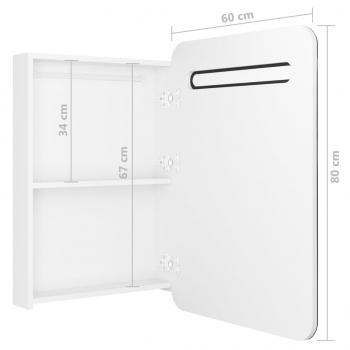 LED-Spiegelschrank fürs Bad Glänzend Weiß 60x11x80 cm