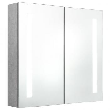 LED-Bad-Spiegelschrank Betongrau 62x14x60 cm