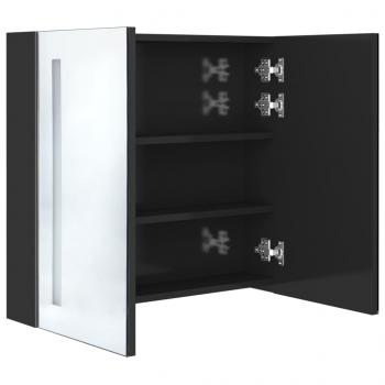 LED-Spiegelschrank fürs Bad Glänzend Schwarz 62x14x60 cm