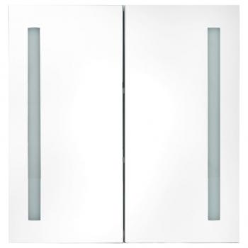 LED-Spiegelschrank fürs Bad Glänzend Grau 62x14x60 cm