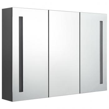 LED-Spiegelschrank fürs Bad 89x14x62 cm Grau