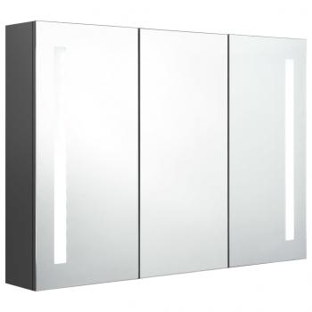 LED-Spiegelschrank fürs Bad 89x14x62 cm Grau