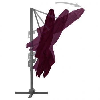 Ampelschirm mit Aluminium-Mast Bordeauxrot 300x300 cm