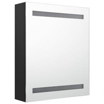 LED-Bad-Spiegelschrank Schwarz 50x14x60 cm