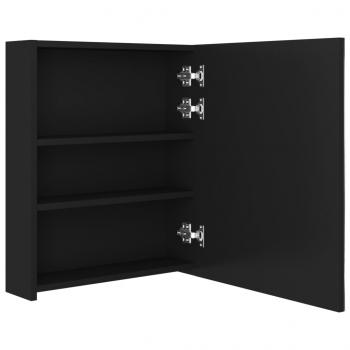 LED-Bad-Spiegelschrank Schwarz 50x14x60 cm