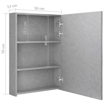 LED-Bad-Spiegelschrank Betongrau 50x13x70 cm