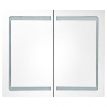 LED-Spiegelschrank fürs Bad Glänzend Grau 80x12x68 cm