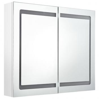 LED-Spiegelschrank fürs Bad Glänzend Weiß 80x12x68 cm