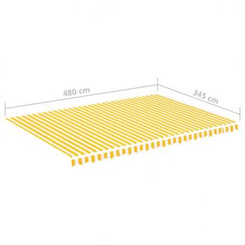 Markisenbespannung Gelb und Weiß 5x3,5 m