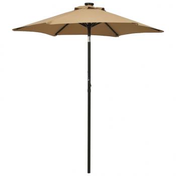 ARDEBO.de - Sonnenschirm mit LED-Leuchten Taupe 200x211cm Aluminium