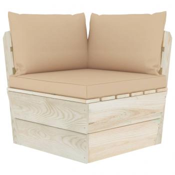 ARDEBO.de - Palettenkissen 3-tlg. Beige Oxford-Gewebe