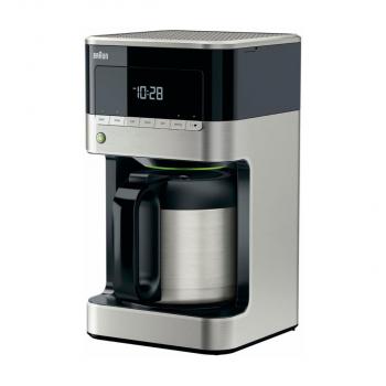 Braun KF 7125 Kaffeemaschine, mit Edelstahl-Thermokanne, 10 Tassen, 1000 Watt, schwarz/ silber