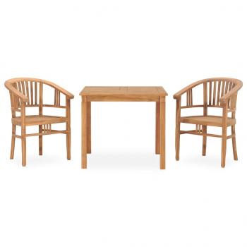 ARDEBO.de - 3-tlg. Garten-Essgruppe Teak Massivholz 