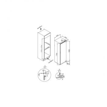 Amica EVKSS 357 200 Vollraum-Einbaukühlschrank, Nischenhöhe: 1780 mm, 316 L, Schlepptür-Technik