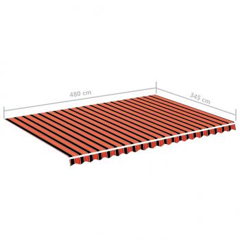 Markisenbespannung Orange und Braun 5x3,5 m