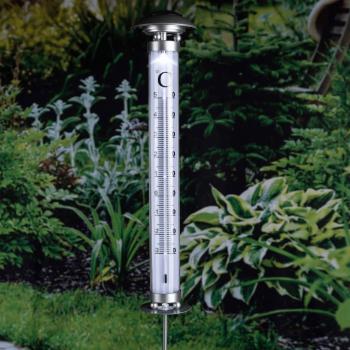 ARDEBO.de - HI Solar-Gartenleuchte mit Thermometer