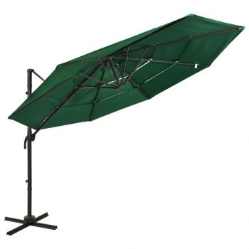 ARDEBO.de - Sonnenschirm mit Aluminium-Mast 4-lagig Grün 3x3 m