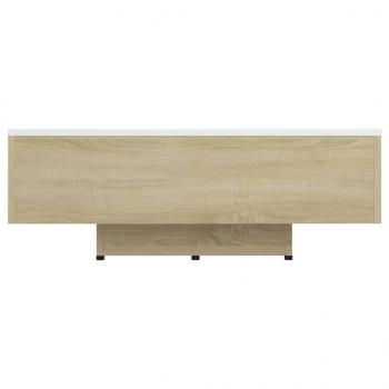 Couchtisch Weiß Sonoma-Eiche 85x55x31 cm Holzwerkstoff