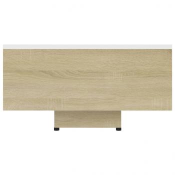 Couchtisch Weiß Sonoma-Eiche 85x55x31 cm Holzwerkstoff