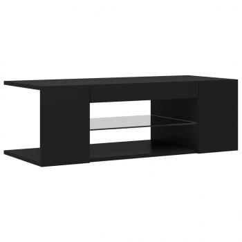 TV-Schrank mit LED-Leuchten Schwarz 90x39x30cm